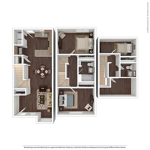 Floor plan 3 Bed 1.5 Bath Townhome
