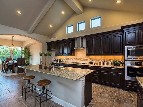Kitchen opens to family room