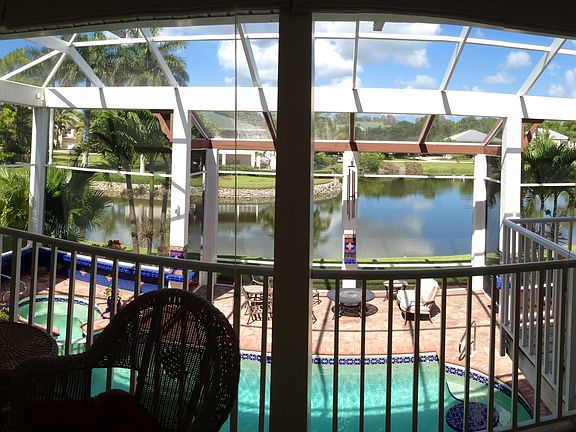 Backyard morning coffee view