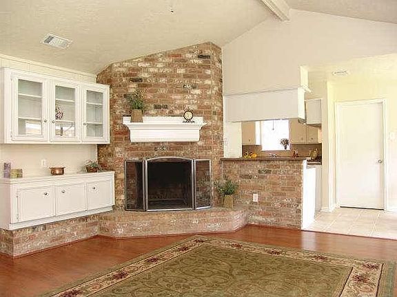 fireplace mantel is custom built.