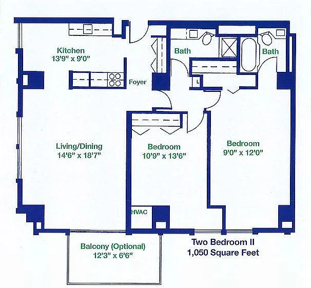 Floor plan Furnished Two Bedroom