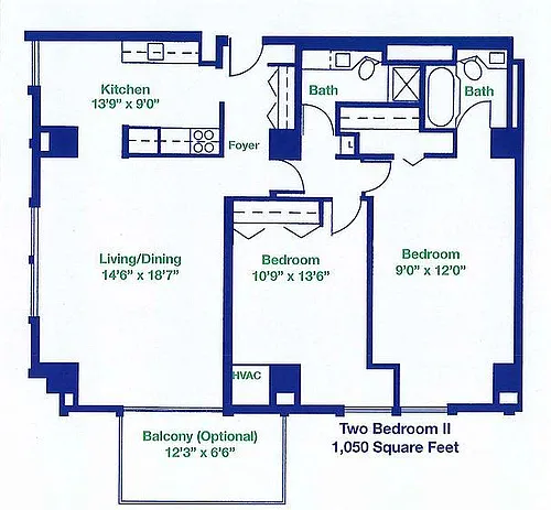 Floor plan Furnished Two Bedroom