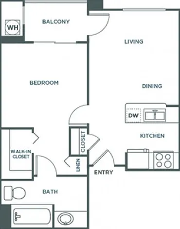 Floor plans are artist's rendering. All dimensions are approximate. Actual product and specifications may vary in dimension or detail. Not all features are available in every apartment. Prices and availability are subject to change. Floor plans are artist
