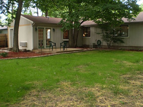 Shady backyard and deck