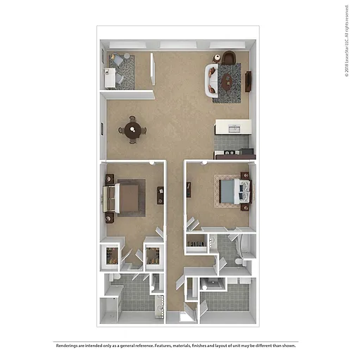 Floor plan Loft 27 Francis Two Bedroom plus Den