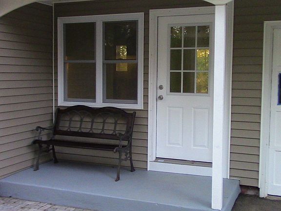 Front porch and front side entrance