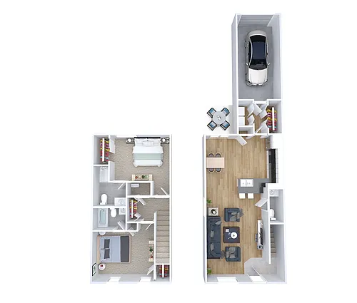 Floor plan 2 Bedroom 2.5 Bathroom