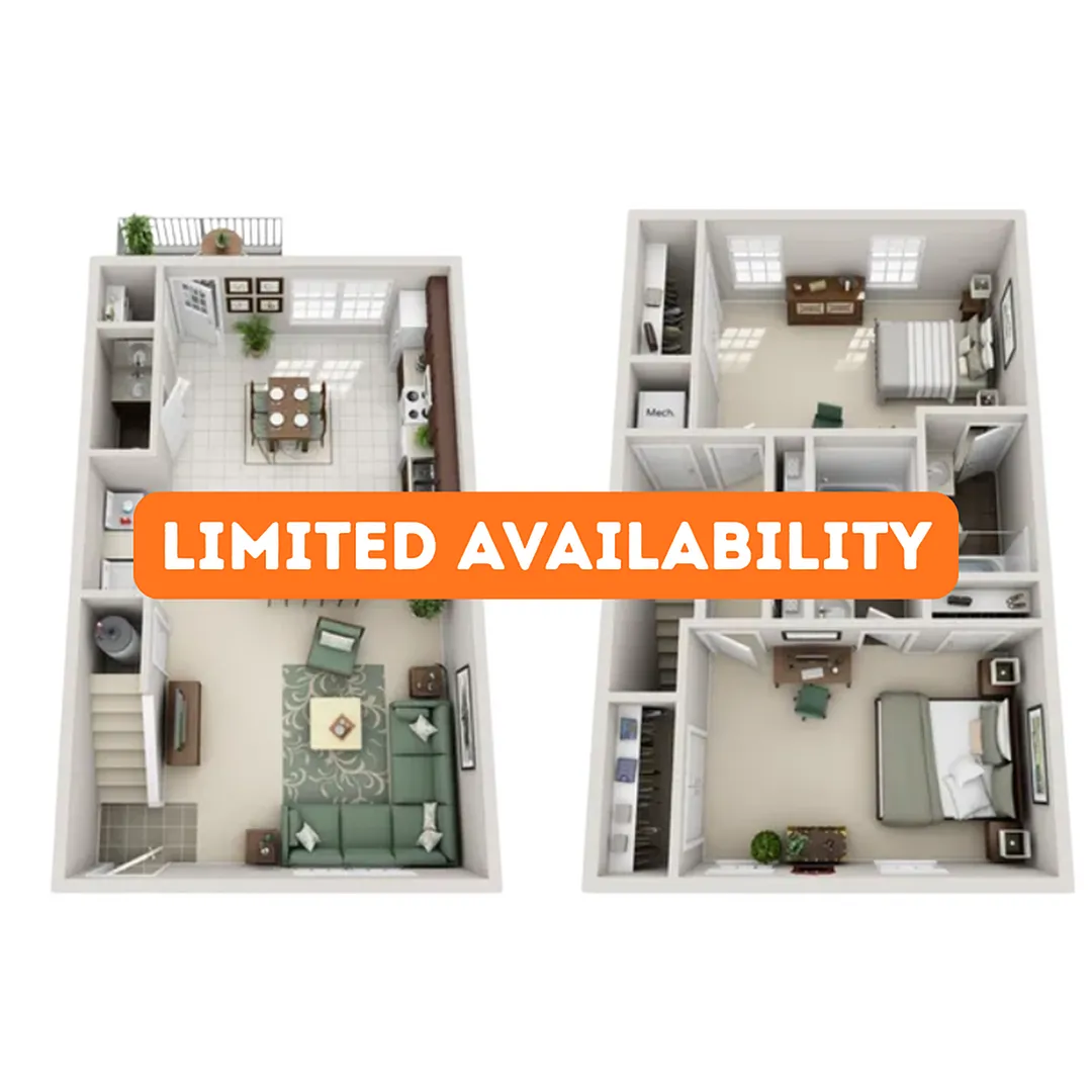 Floor plan 2BR/2.5BA
