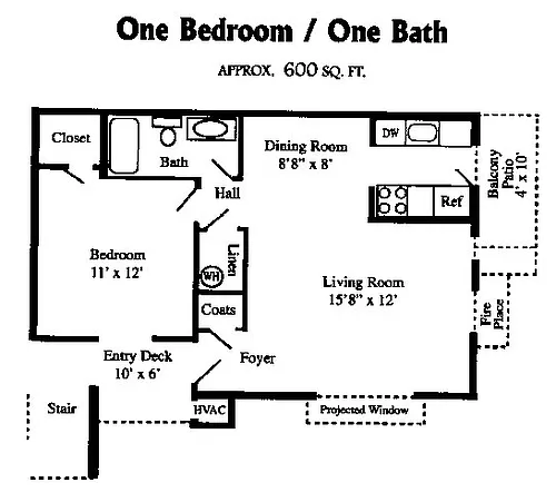 Floor plan 1BR 1BA
