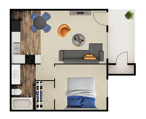 Floor plan 1X1 A2