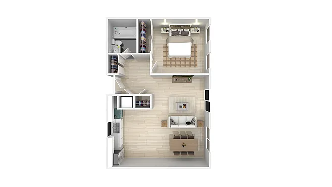 Floor plan One Bedroom One Bath