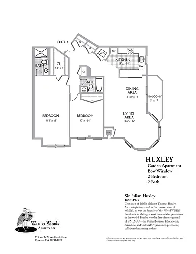 Floor plan Huxley 2 bed