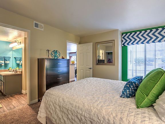 Master bedroom suite with window seating