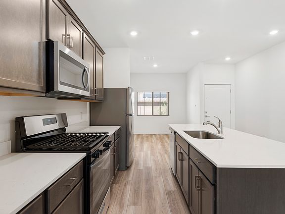 Each kitchen comes with stainless-steel appliances included.