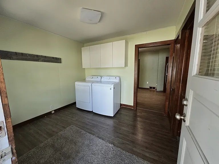 Back entrance with laundry