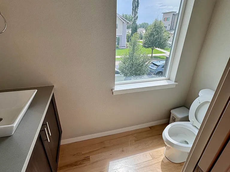Half bath on second floor off of the living room.