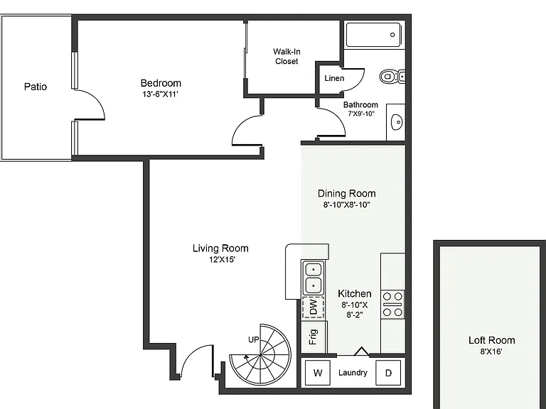 A4 - 1x1 Floor Plan A4 - 1x1 Floor Plan