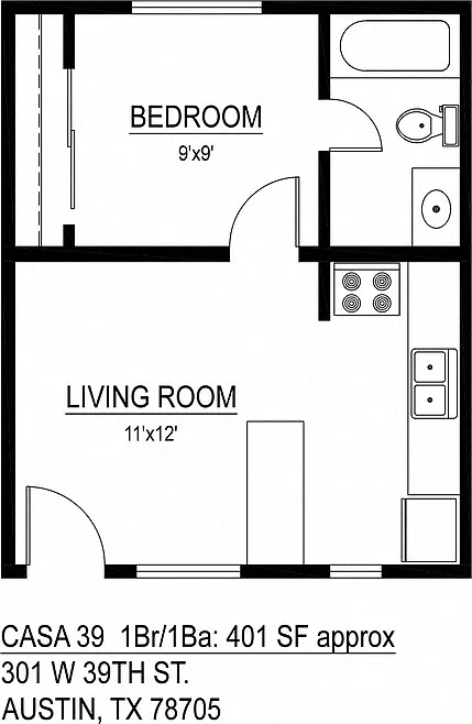 Floor plan 1 bedroom 1 bathroom
