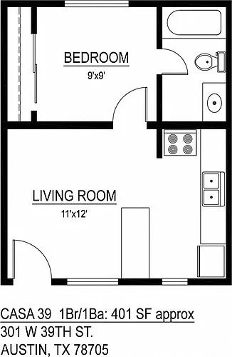 Floor plan 1 bedroom 1 bathroom