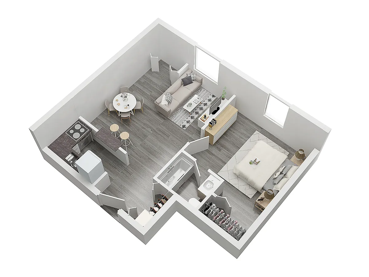 Floor plan 1X1-1C