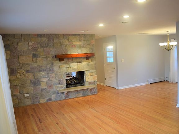 Living room with see-through fireplace