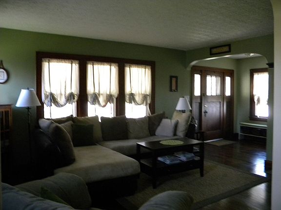 Great living room with refinished hardwood floors and gas fireplace!