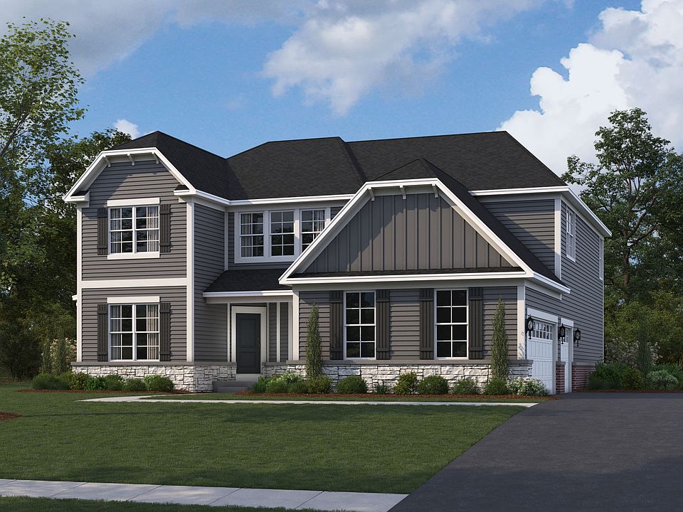 Sutcliff Elevation English Country with Side Load Garage