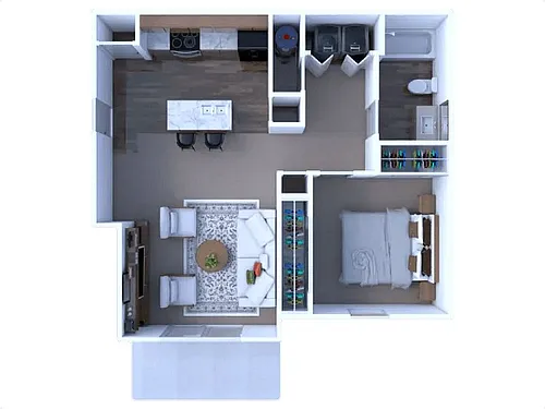 Floor plan 1 Bed 1 Bath