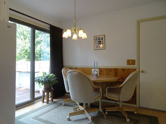 The dining area provides a wonderful relaxing view of the back yard.