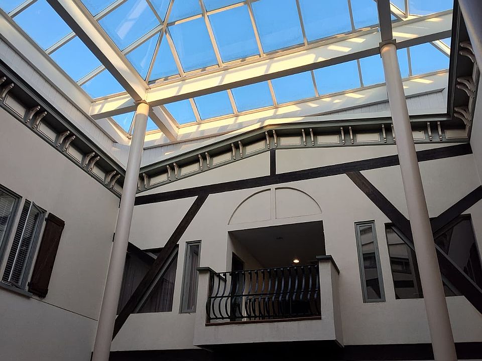 Interior courtyard glass ceiling