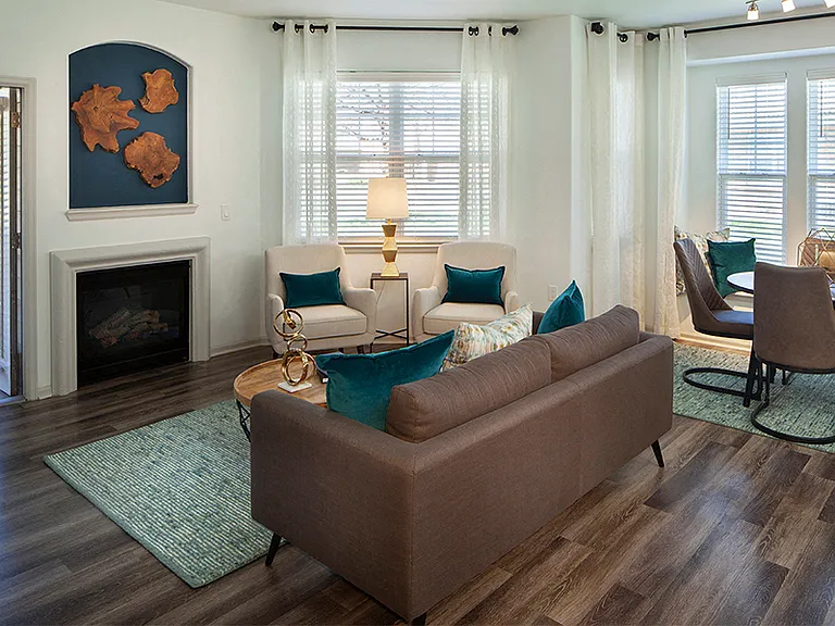 Luxury vinyl plank flooring through the entry, kitchen and select living and dining spaces