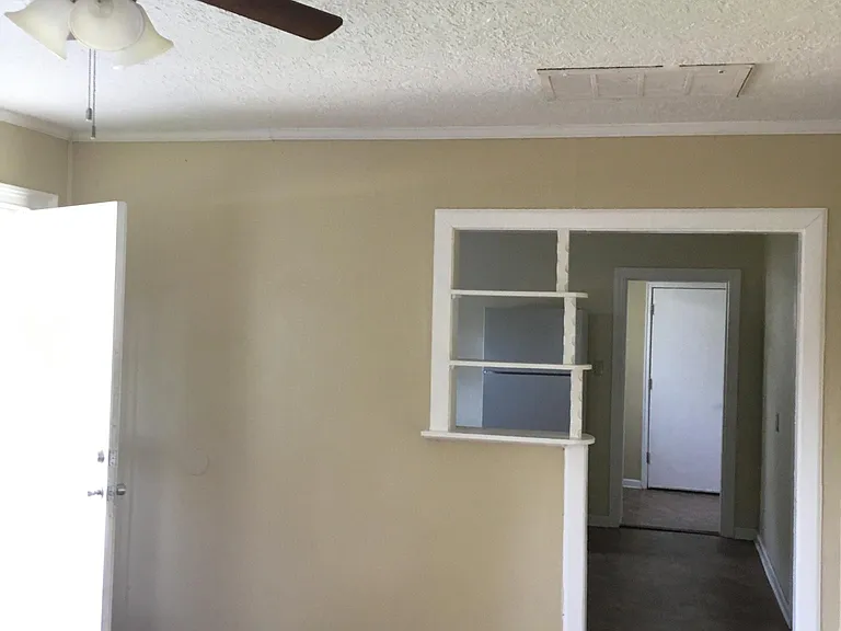 View from living room through kitchen into utility room