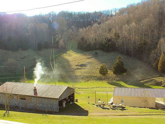Garage and building. 
