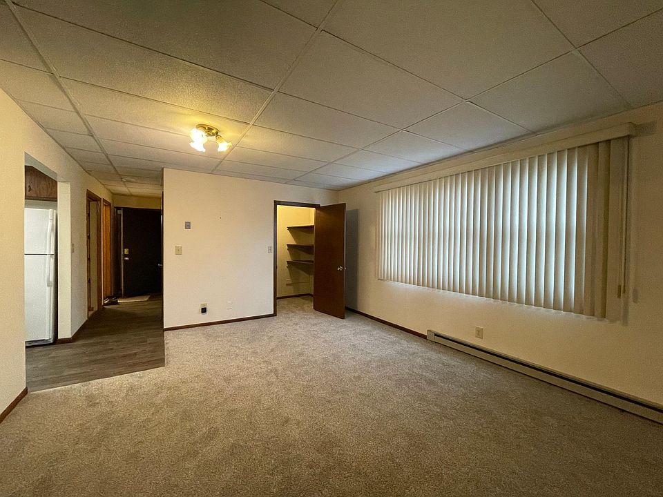 Living Room - looking toward the entry way on the left, past the kitchen. Bright, natural light from big windows on west side of apartment.