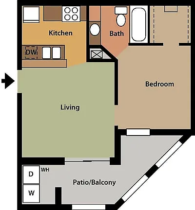 Floor plan 1/1 Apartment 2nd Fl