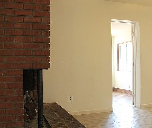 Dining room and fireplace