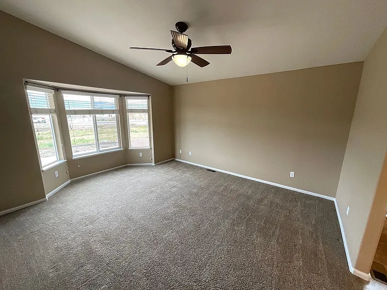 Master bedroom with natural bay window views!