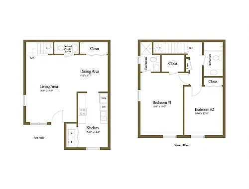 Floor plan 2 Bedroom 2 Bath