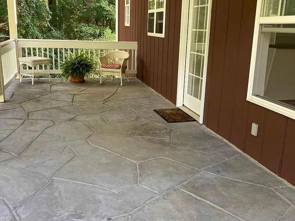 Covered Porch Facing Wooded Lot