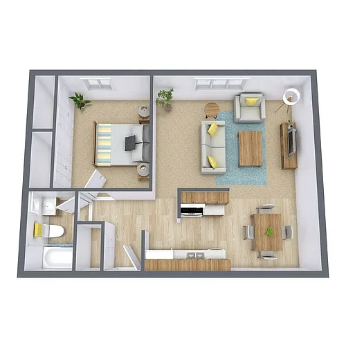 Floor plan One Bedroom 11A