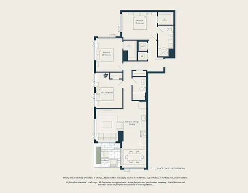 Floor plan 3 Bed - 2 Bath | C08