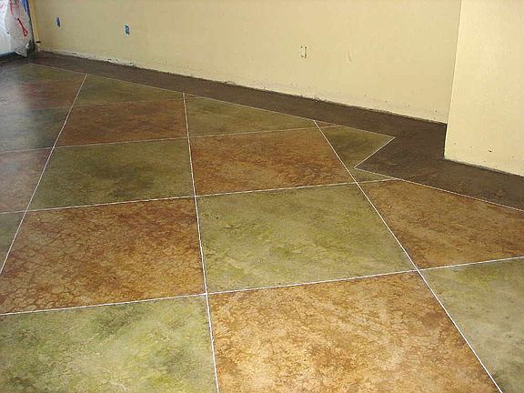 stained concrete living room