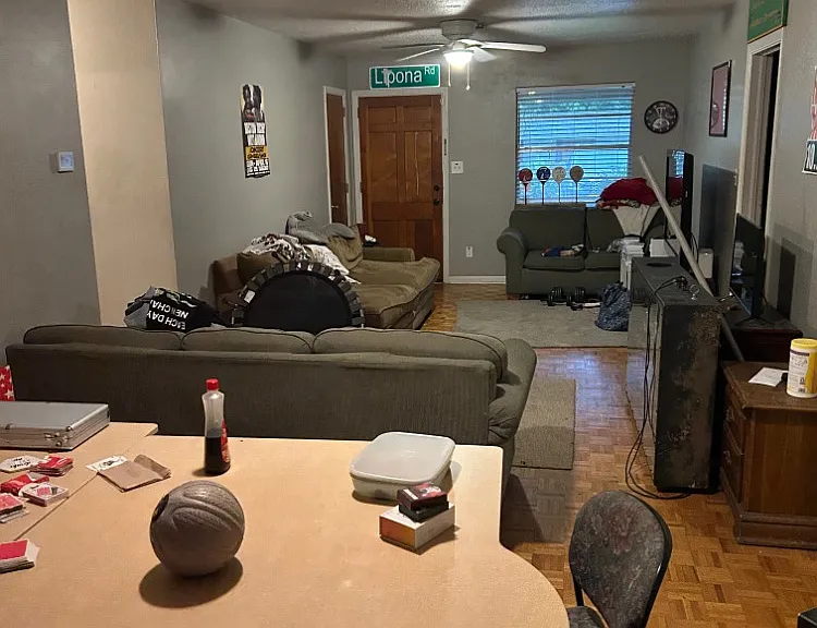 front living room and dining room