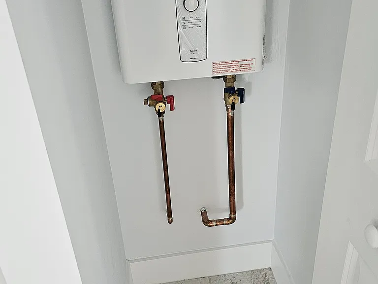 Hot water on demand. Never run out of hot water..