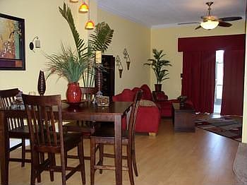 Your dining room overlooking your family room