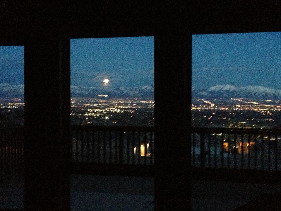 Watching moon from couch