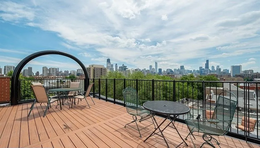 Chicago Skyline from Shared Roof Top - 1416 N Mohawk St #4