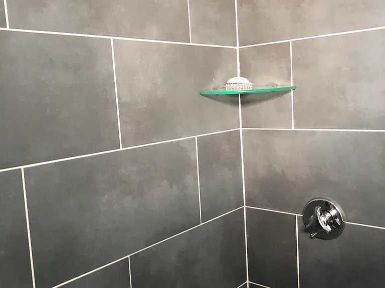 Tiled walk-in shower