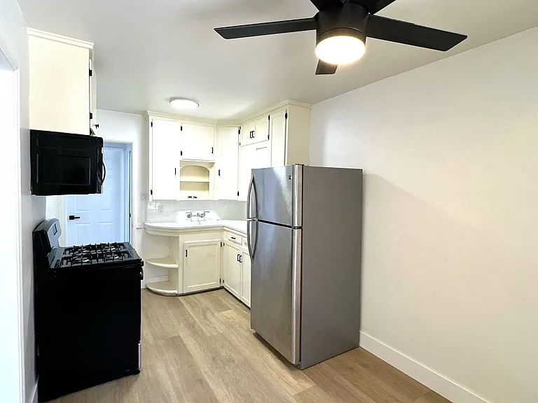 Kitchen with new gas range