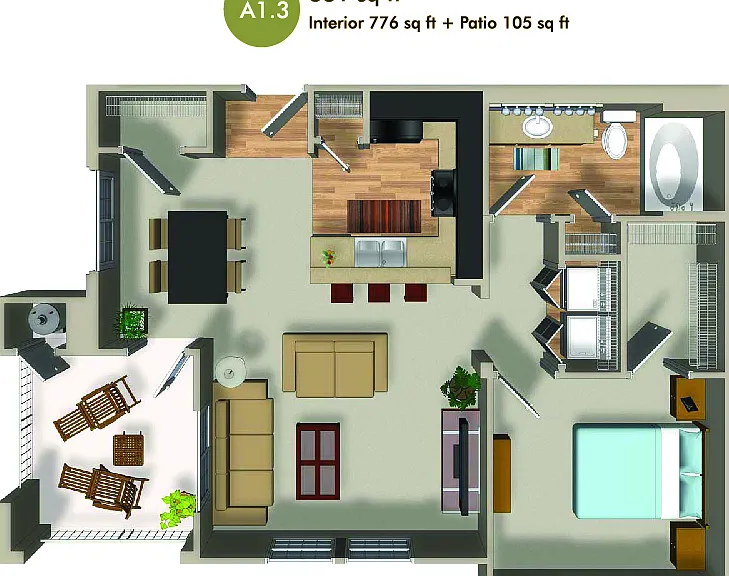 A1.3 - 776 SQ.FT.